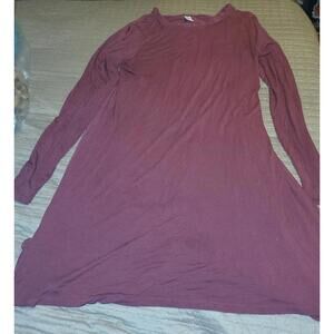 Old Navy burgundy shirt tee top long sleeve L Large Women's maroon